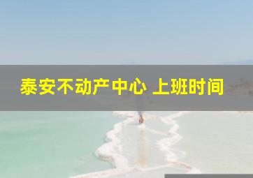 泰安不动产中心 上班时间